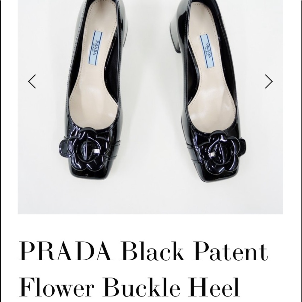 February Sale- New PRADA Black Patent Leather square toe 2.25" Block Heel Size9